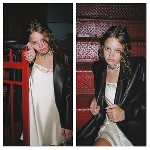 ❤️Bloggers Favorite❤️ NWT Zara ZARA SATIN EFFECT JEWEL DRESS Size Large